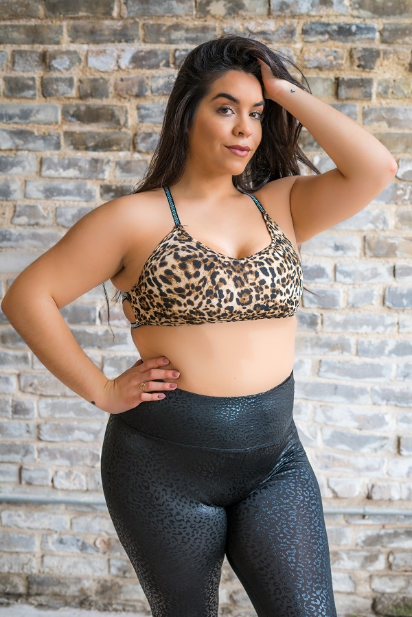 Leopard Print Bralette With Rhinestone Strap Detail by Lucky & Blessed