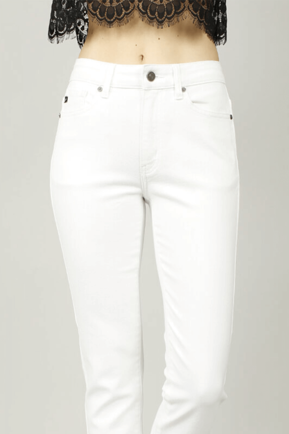 KanCan High Rise White 5 Pocket Jean Skinny KC7109