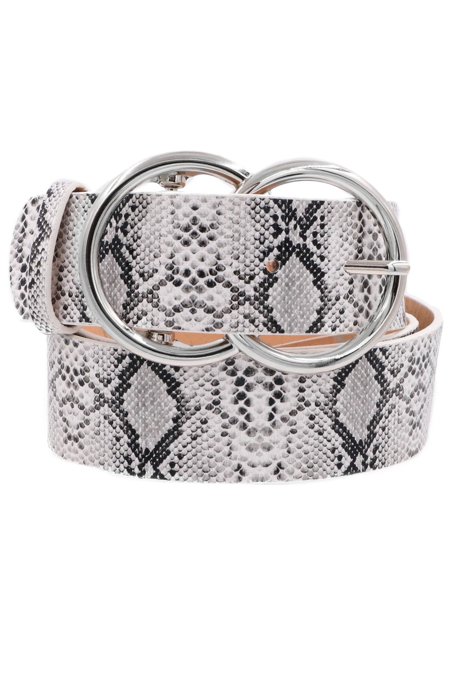 Snake Print Double Ring Belt
