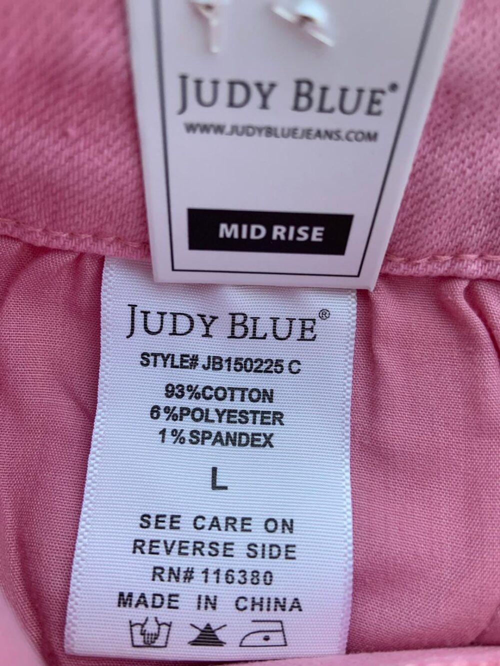 Judy Blue Garment Dyed Fray Hem Lt Pink Short